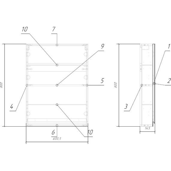 Зеркало-шкаф Cersanit Moduo 60 см LS-MOD60/Wh, белый - фото 4