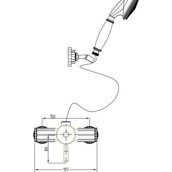 Смеситель для душа Bronze de Luxe Windsor 10123, бронза - фото 2