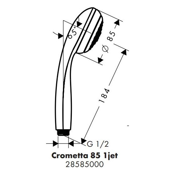 Ручной душ Hansgrohe Crometta 85 1jet 28585000 - фото 5