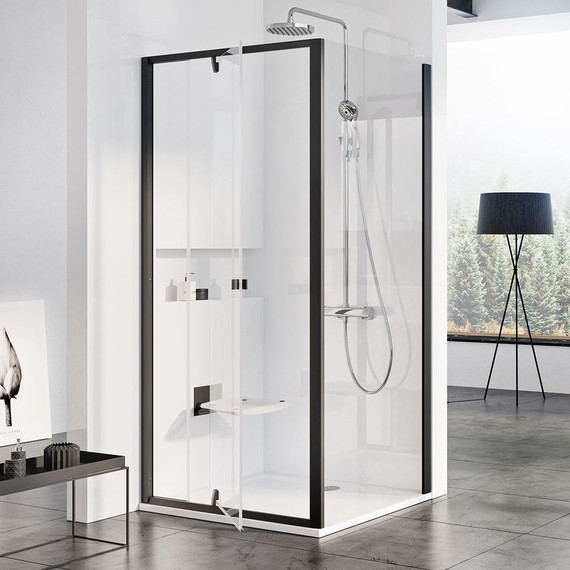 Душевое ограждение Ravak Pivot PDOP2+PPS 120х90 см, чёрный/прозрачное - фото 