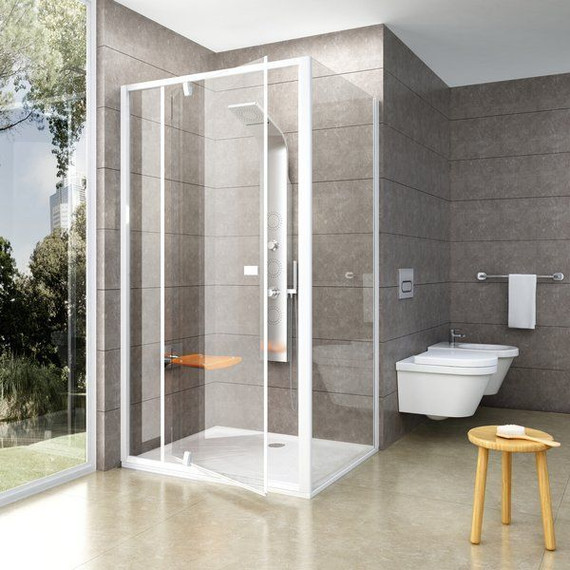 Душевое ограждение Ravak Pivot PPS+PDOP2 90х120 см, белый/прозрачное - фото, картинка 3 Душевое ограждение Ravak Pivot PPS+PDOP2 90х120 см, белый/прозрачное - фото 3