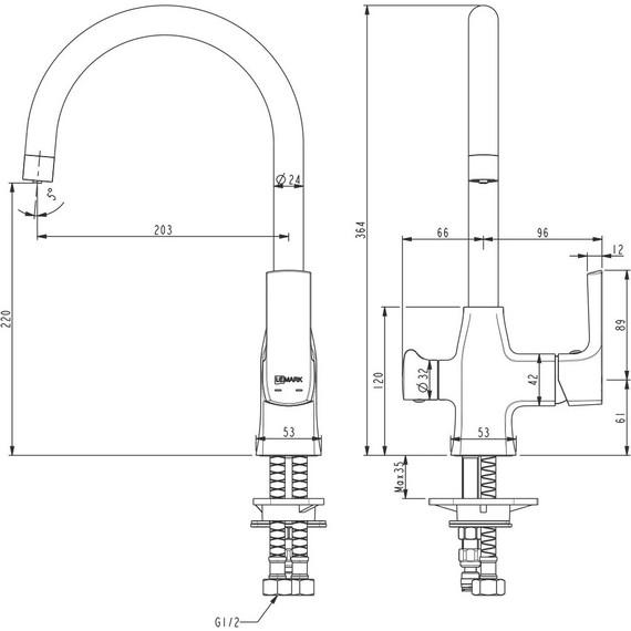 Смеситель для кухни Lemark Ursus LM7261BL, черный - фото 7