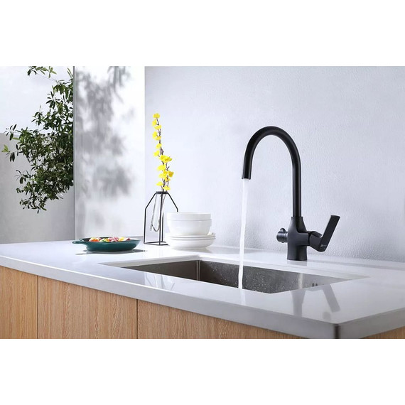 Смеситель для кухни Lemark Ursus LM7261BL, черный - фото 6