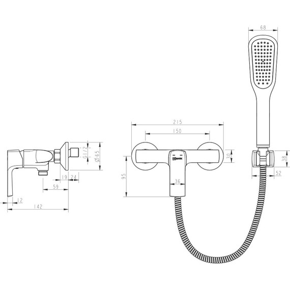Смеситель для душа Lemark Ursus LM7203BL, черный - фото 6
