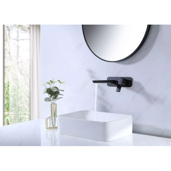 Смеситель для раковины настенный Lemark Ursus LM7226BL, черный - фото 6