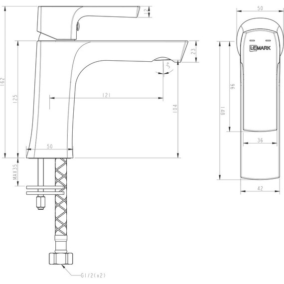 Смеситель для раковины Lemark Ursus LM7206BL, черный - фото 6