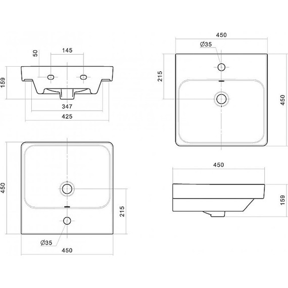 Раковина подвесная Santek Адриана 45 см 1.WH50.1.630 - фото 6
