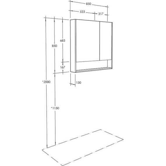 Зеркало-шкаф Акватон Сканди 85 см 1A252302SDB20, белый/дуб верона - фото 7