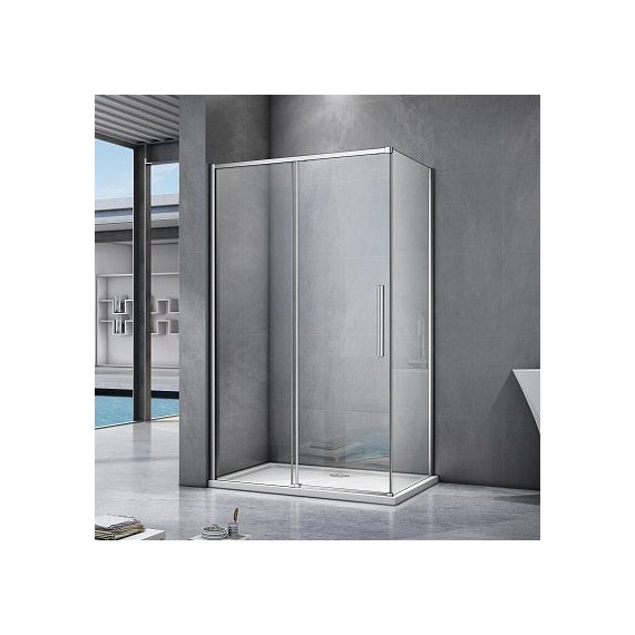 Душевое ограждение Bas Idea WTW-110-C-CH+SP-90-C-CH 110х90 см, хром/прозрачное - фото 