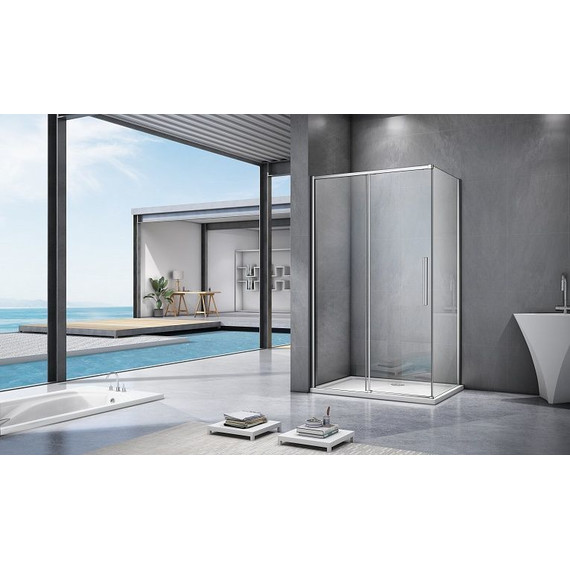 Душевое ограждение Bas Idea WTW-110-C-CH+SP-80-C-CH 110х80 см, хром/прозрачное - фото 2