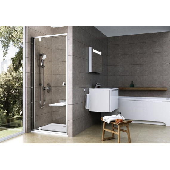 Душевая дверь Ravak Pivot PDOP1 90 см 03G70U00Z1 сатин/прозрачное - фото, картинка 3 Душевая дверь Ravak Pivot PDOP1 90 см 03G70U00Z1 сатин/прозрачное - фото 3