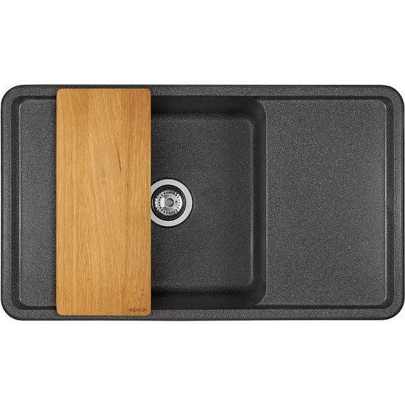 Кухонная мойка Акватон Беллис 1A724832BS210, графит, Цвет производителя: графит - фото 3