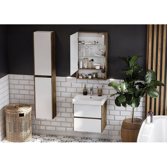 Тумба подвесная с раковиной Акватон Сканди 45 см 1A2516K0SDZ90, белый/дуб рустикальный - фото, картинка 10 Тумба подвесная с раковиной Акватон Сканди 45 см 1A2516K0SDZ90, белый/дуб рустикальный - фото 10