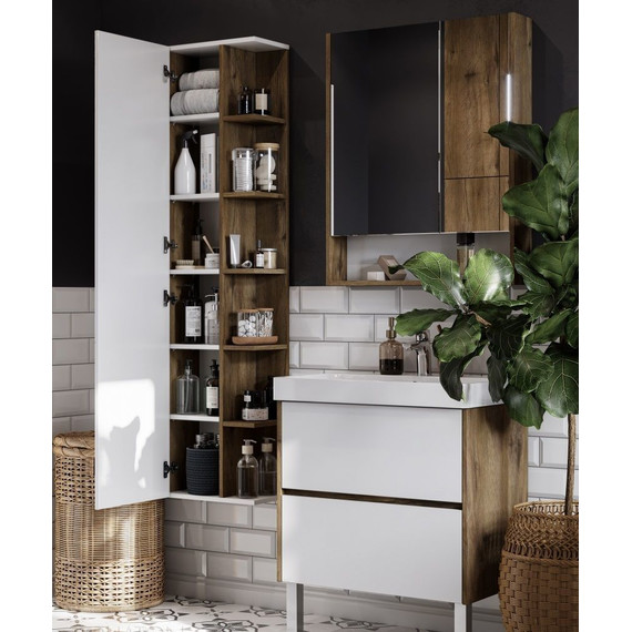 Тумба подвесная с раковиной Акватон Сканди 70 см 1A2518K0SDZ90, белый/дуб рустикальный - фото, картинка 10 Тумба подвесная с раковиной Акватон Сканди 70 см 1A2518K0SDZ90, белый/дуб рустикальный - фото 10