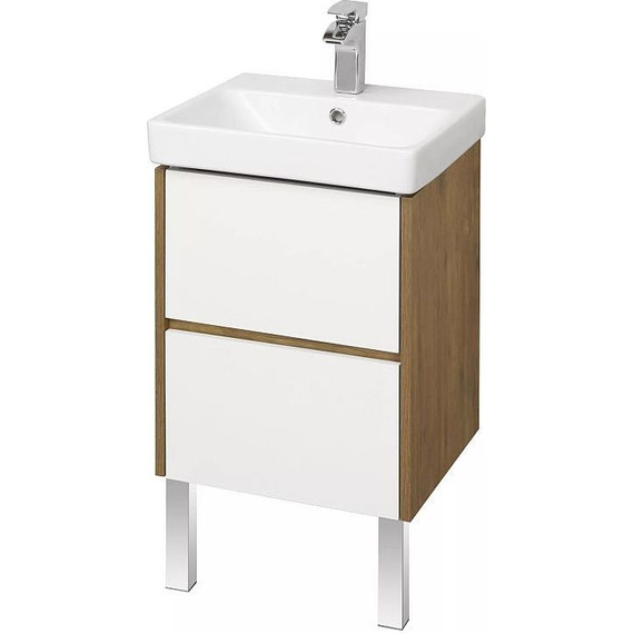 Тумба подвесная с раковиной Акватон Сканди 45 см 1A2516K0SDZ90, белый/дуб рустикальный - фото, картинка 5 Тумба подвесная с раковиной Акватон Сканди 45 см 1A2516K0SDZ90, белый/дуб рустикальный - фото 5