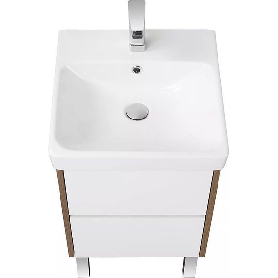 Тумба подвесная с раковиной Акватон Сканди 45 см 1A2516K0SDZ90, белый/дуб рустикальный - фото, картинка 8 Тумба подвесная с раковиной Акватон Сканди 45 см 1A2516K0SDZ90, белый/дуб рустикальный - фото 8