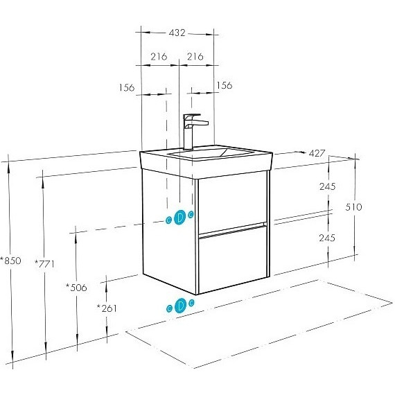 Тумба подвесная с раковиной Акватон Сканди 45 см 1A2516K0SDB20, белый/дуб верона - фото, картинка 8 Тумба подвесная с раковиной Акватон Сканди 45 см 1A2516K0SDB20, белый/дуб верона - фото 8