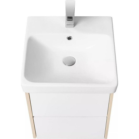 Тумба подвесная с раковиной Акватон Сканди 45 см 1A2516K0SDB20, белый/дуб верона - фото, картинка 4 Тумба подвесная с раковиной Акватон Сканди 45 см 1A2516K0SDB20, белый/дуб верона - фото 4