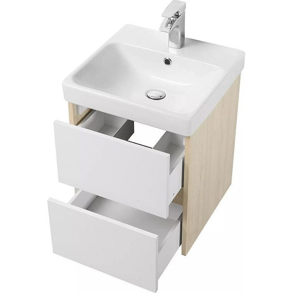 Тумба подвесная с раковиной Акватон Сканди 45 см 1A2516K0SDB20, белый/дуб верона - фото, картинка 5 Тумба подвесная с раковиной Акватон Сканди 45 см 1A2516K0SDB20, белый/дуб верона - фото 5