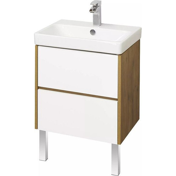 Тумба подвесная с раковиной Акватон Сканди 55 см 1A2517K0SDZ90, белый/дуб рустикальный - фото, картинка 4 Тумба подвесная с раковиной Акватон Сканди 55 см 1A2517K0SDZ90, белый/дуб рустикальный - фото 4