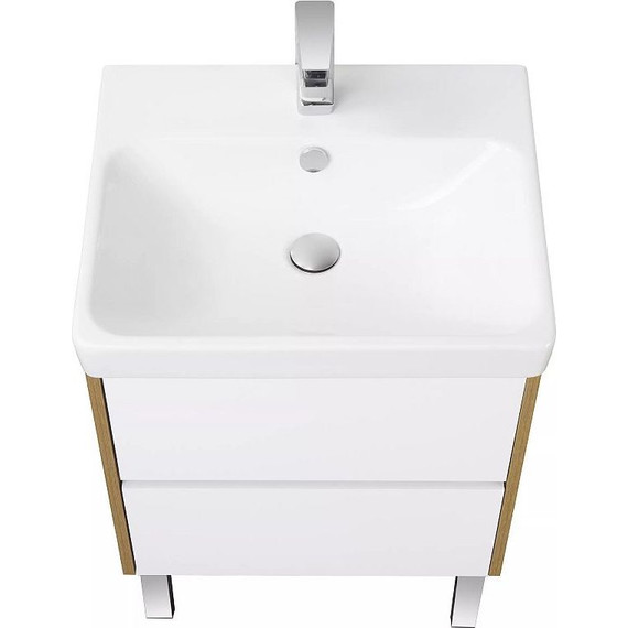 Тумба подвесная с раковиной Акватон Сканди 70 см 1A2518K0SDZ90, белый/дуб рустикальный - фото, картинка 6 Тумба подвесная с раковиной Акватон Сканди 70 см 1A2518K0SDZ90, белый/дуб рустикальный - фото 6