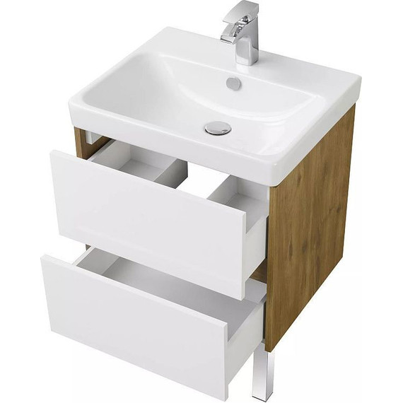 Тумба подвесная с раковиной Акватон Сканди 70 см 1A2518K0SDZ90, белый/дуб рустикальный - фото, картинка 8 Тумба подвесная с раковиной Акватон Сканди 70 см 1A2518K0SDZ90, белый/дуб рустикальный - фото 8