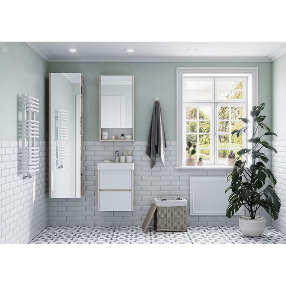 Пенал подвесной Акватон Сканди 40 см 1A253403SDB20, белый/дуб верона - фото 4