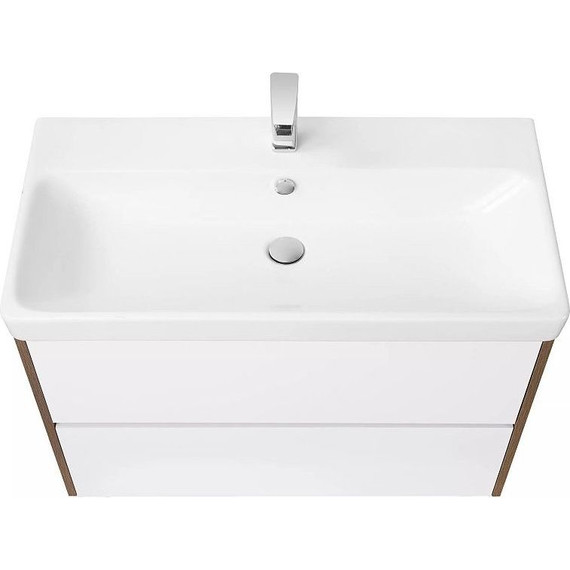 Тумба подвесная с раковиной Акватон Сканди 90 см 1A2519K0SDZ90, белый/дуб рустикальный - фото 8