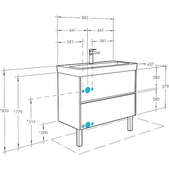 Тумба подвесная с раковиной Акватон Сканди 90 см 1A2519K0SDZ90, белый/дуб рустикальный - фото 12