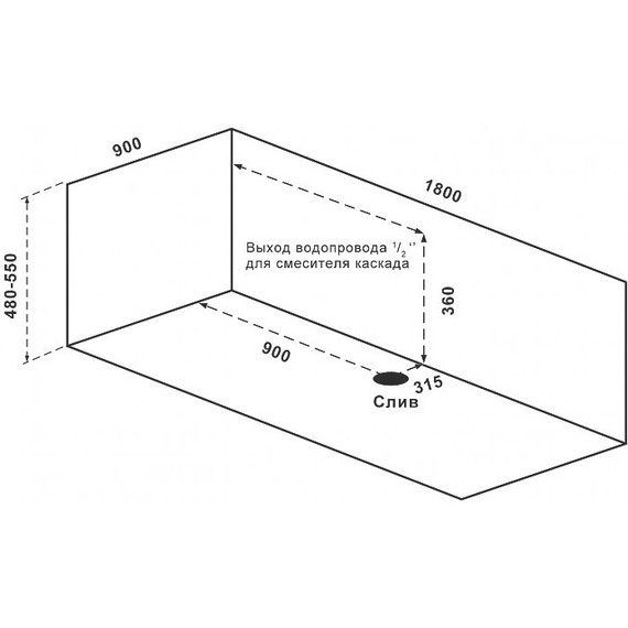 Ванна акриловая Bas Ньюлав 180х90 см (на каркасе) - фото 5