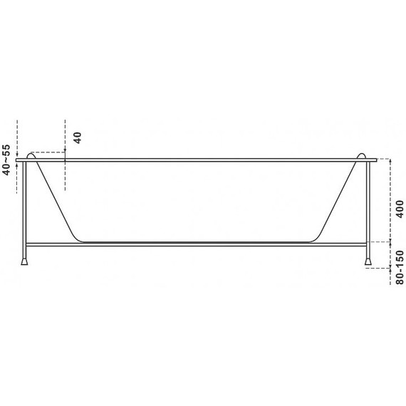 Ванна акриловая Bas Ньюлав 180х90 см (на каркасе) - фото 6