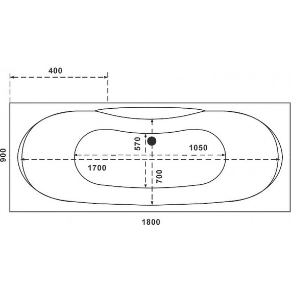 Ванна акриловая Bas Ньюлав 180х90 см (на каркасе) - фото 7