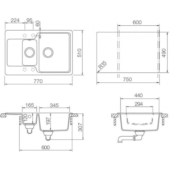 Кухонная мойка Schock Cambridge 60D 700703, альпина - фото 4