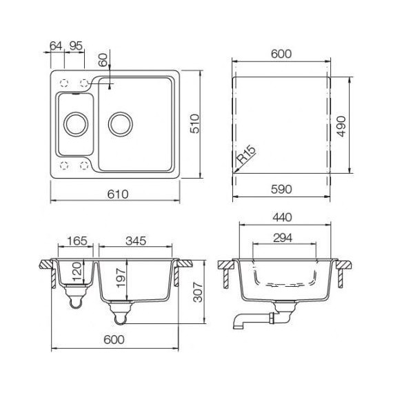 Кухонная мойка Schock Cambridge 60 700716, саббиа - фото 3