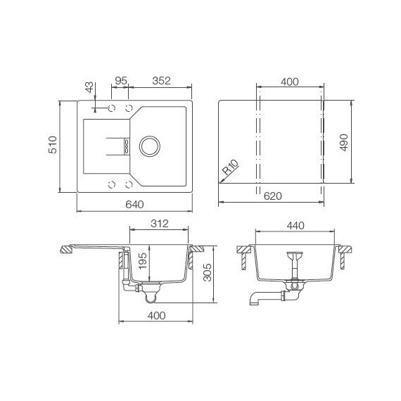 Кухонная мойка Schock Manhattan 40D 700578, альпина - фото 3