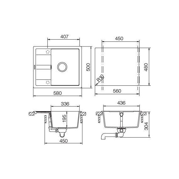 Кухонная мойка Schock Optima 45D 700789, мокка - фото 3
