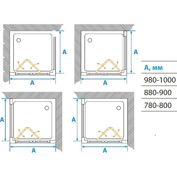 Душевое ограждение Aquaton Prima 80х80 см 1AX011SSXX000, алюминий/прозрачное - фото 4
