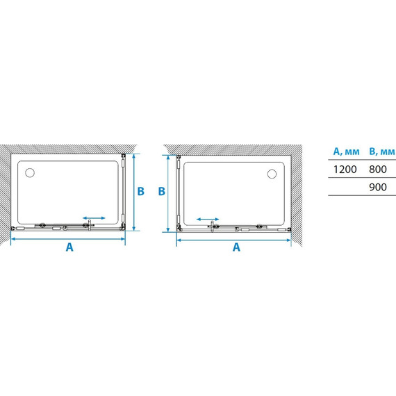 Душевое ограждение Aquaton Ritsa L 120х80 см (стекло 8 мм) 1AX001SSXX000, алюминий/прозрачное - фото 2
