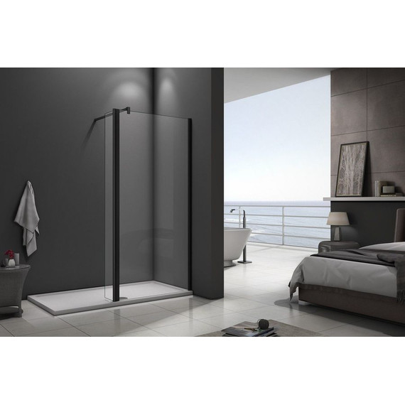 Душевая перегородка Bas Walk In SP2-80-C-B 80 см чёрный/прозрачное - фото 2