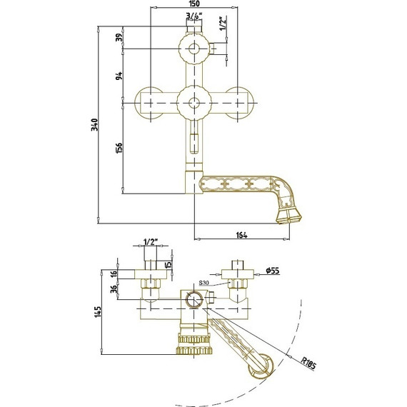 Душевая стойка Bronze de Luxe Windsor 10120PF, бронза - фото 4