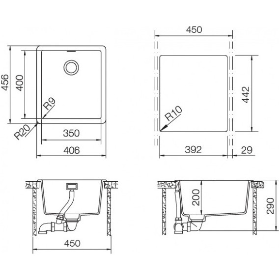 Кухонная мойка Schock Brooklyn 45 700881, саббиа - фото 3