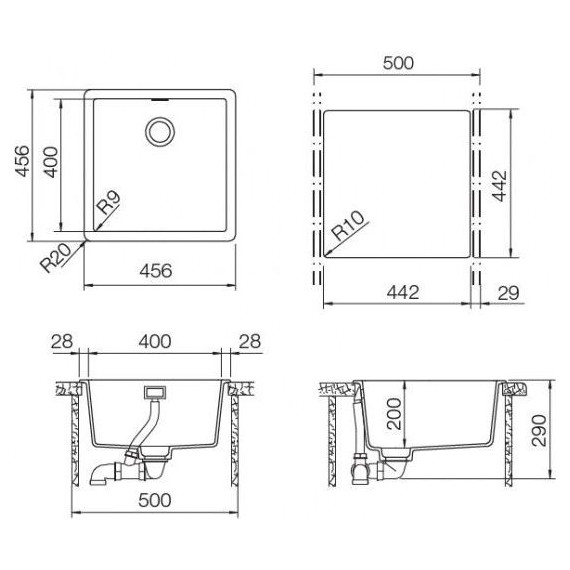 Кухонная мойка Schock Brooklyn 50 700894, саббиа - фото 3
