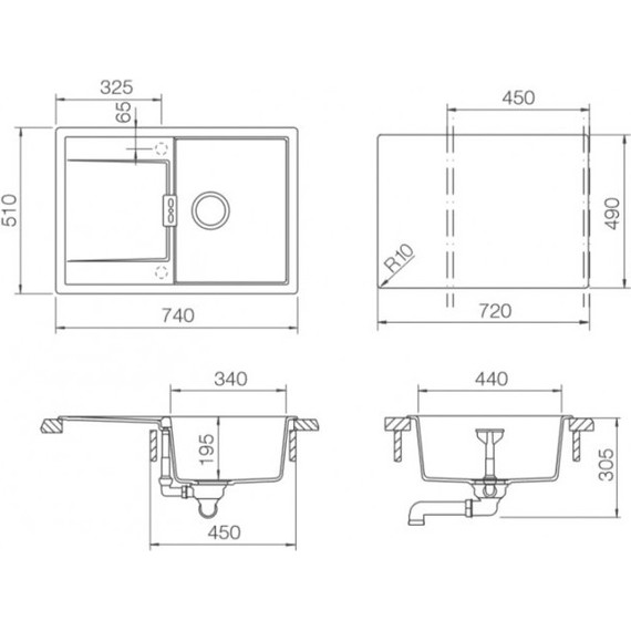 Кухонная мойка Schock Eton 45 D 700829, магнолия - фото 2
