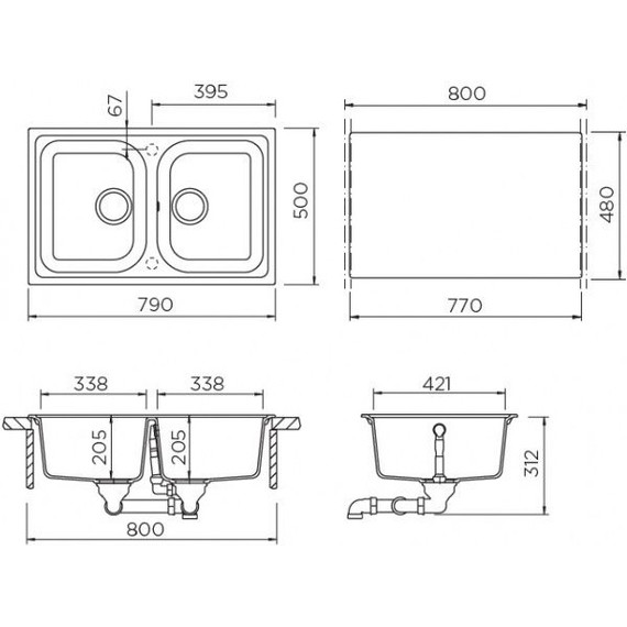 Кухонная мойка Schock Formhaus 80 700939, оникс - фото 3