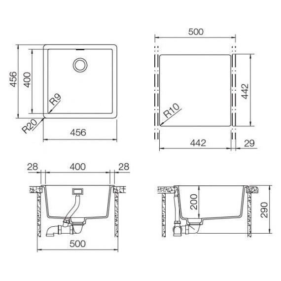 Кухонная мойка Schock Greenwich 50 700976, серебристый камень - фото 2