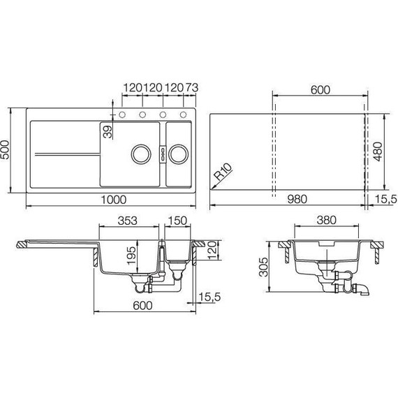 Кухонная мойка Schock Horizont 60D 700099, аворио - фото 2
