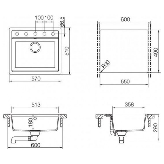 Кухонная мойка Schock Nemo 60 700327, альпина - фото 3
