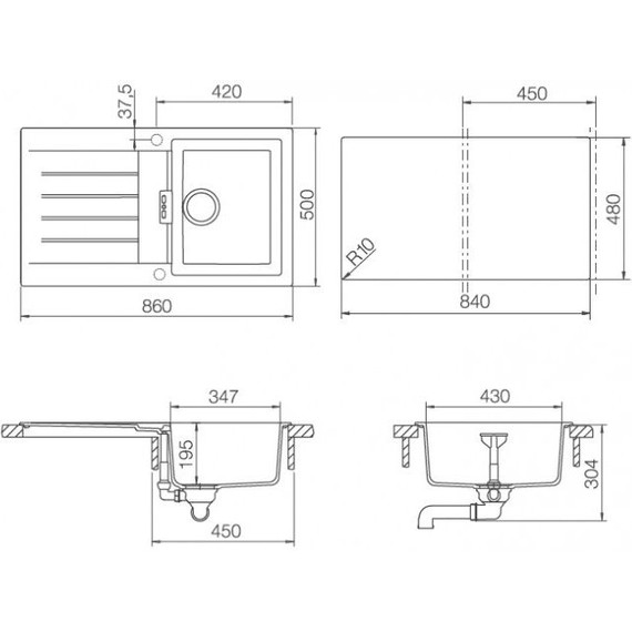 Кухонная мойка Schock Signus 45D 700979, серебристый камень - фото 2