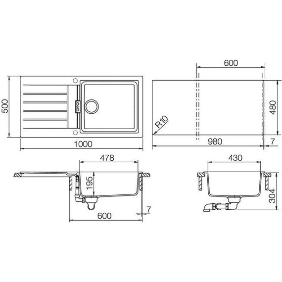 Кухонная мойка Schock Signus 60D Large 700981, серебристый камень - фото 2
