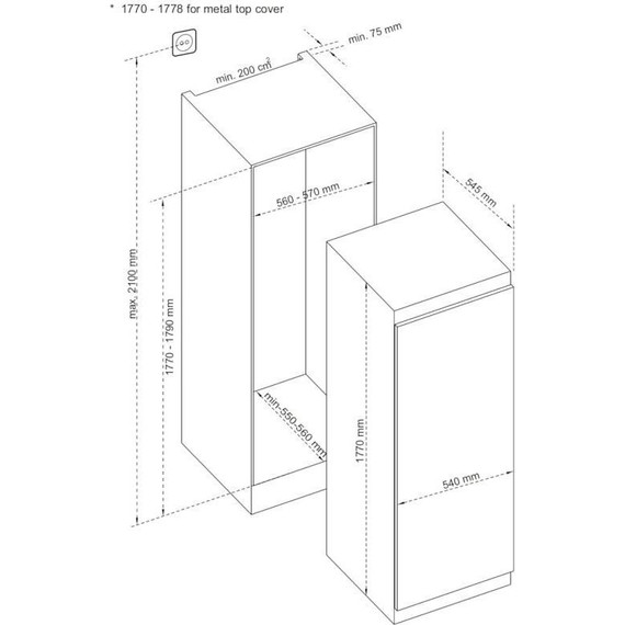 Встраиваемый однокамерный холодильник Korting KSI 1855 - фото 5